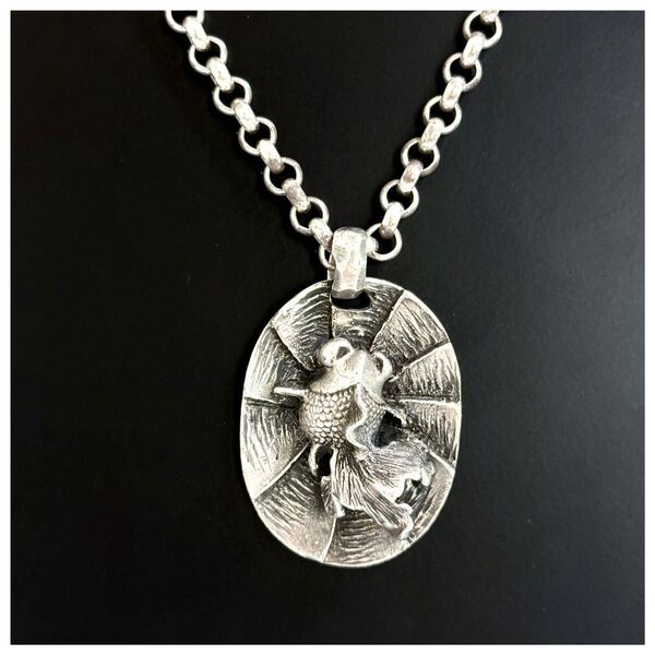 シルバー SILVER シルバー925 sterling スターリング 出目金 金魚 ネックレス ペンダント 立体 3D