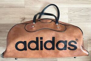 ◆adidas アディダス ヴィンテージ ボストンバッグ 旅行 ブラウン 茶色 カバン 鞄 レザー 旅行鞄 トラベル ビンテージ 中古