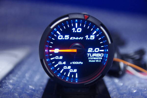 希少 廃盤 Defi ブルー レーサーゲージ メーター 52mm ブースト計 デフィ Racer Gauge 単体駆動モデル ターボ計 BOOST DF6504 送料無料
