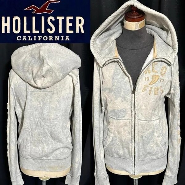 HOLLISTER ホリスター ( アバクロ 同社ブランド) ヴィンテージ 加工 パーカー M アメカジ ワーク ストリート デニム ジーンズ ミリタリー