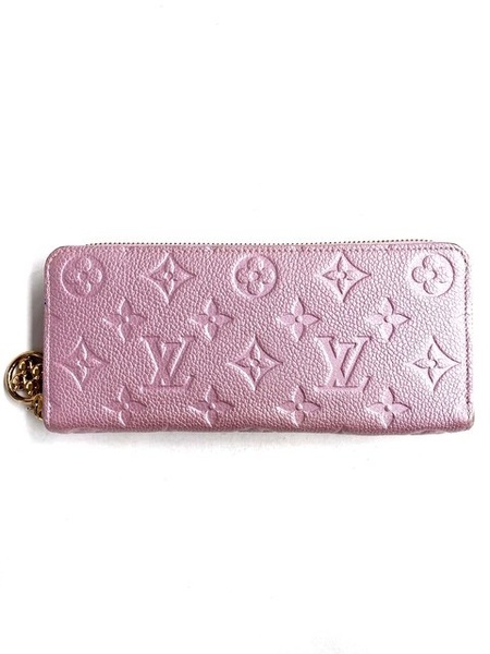 【即決】 LOUIS VUITTON ルイヴィトン ポルトフォイユ・クレマンス モノグラム アンプラント ピンク M82173 ラウンドファスナー長財布