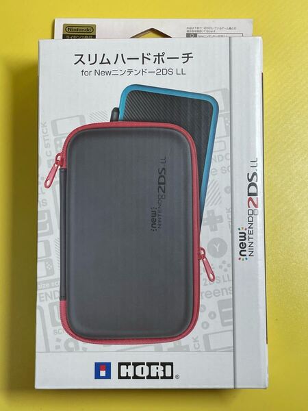 【未使用】 HORI ホリ New ニンテンドー 2DS LL スリムハードポーチ (ブラック × レッド) 2DS-109