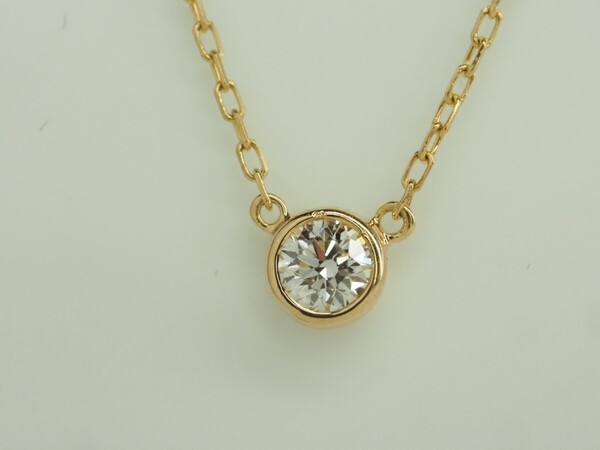 【ブランド刻印OJあり】極上良質天然ダイヤモンドネックレス K18YG D0.10ct