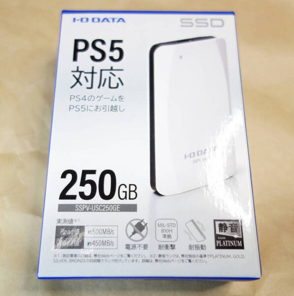 ★送料無料★ アイ・オー・データ ポータブルSSD 250GB PS5 PS4対応 USB3.2 Gen2 静音 耐衝撃 軽量 SSPV-USC250G SSPV-USC250GE