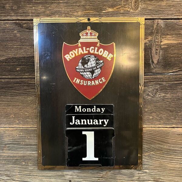 【antique】 ウォールカレンダー アドバタイジング ROYAL-GLOBE 店舗什器 アンティーク 古着 US 店舗什器 古道具 ヴィンテージ vintage