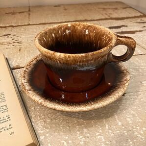 【vintage】 hull カップ&ソーサー 陶器 マグ 店舗什器 antique アンティーク 古着 US 店舗什器 古道具 ヴィンテージ