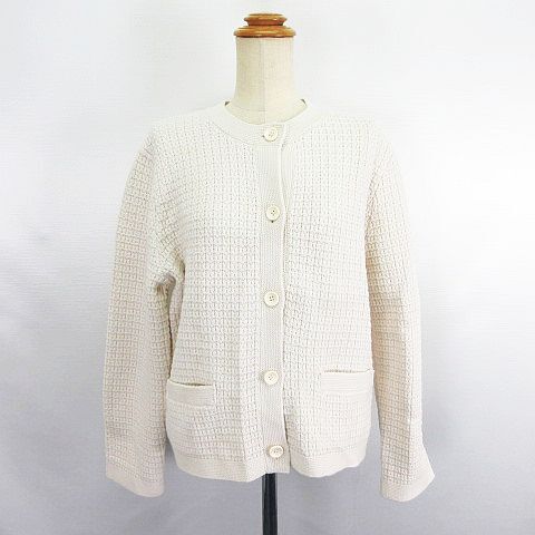 未使用品 ユニクロ UNIQLO ニット ノーカラージャケット 長袖 ショート丈