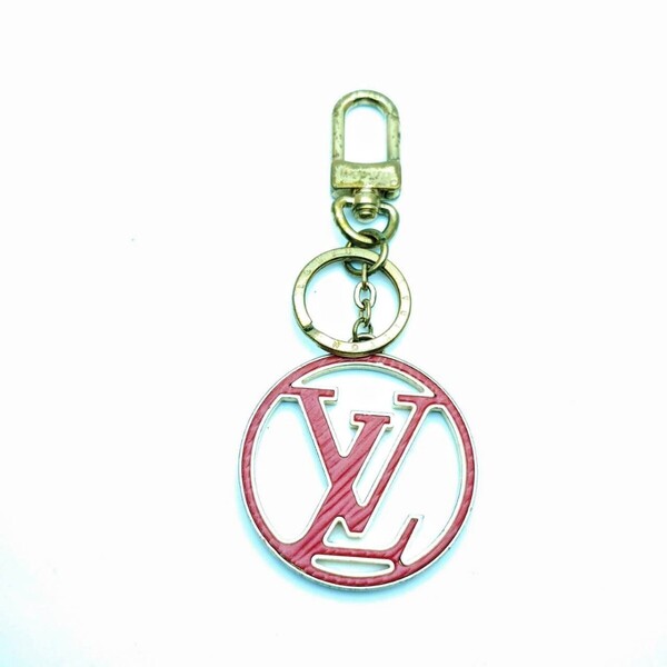 キーホルダー ルイヴィトン LOUISVUITTON キーリング ポルトクレ LVサークル メタル 金具 チャーム A11▲