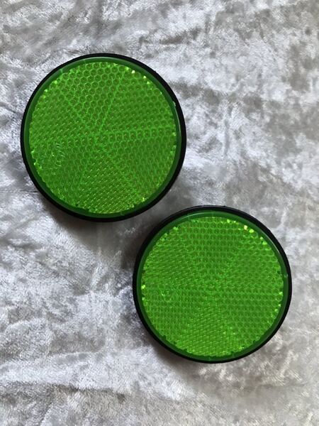 珍品 レトロ 緑 リフレクター 反射板 グリーン 汎用 旧車 サンパチ CB 高速有鉛 Z1 当時物 Z2 絶版車 バブ KH 昭和