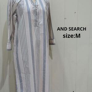 AND SEARCH アンドサーチ ストライプ ロングワンピ アイボリー 春夏