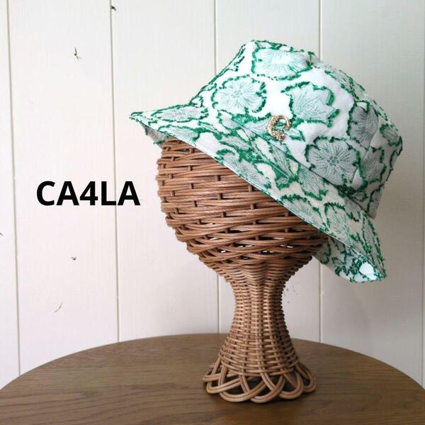 CA4LA カシラ 花柄 バケットハット 帽子 ハット グリーン レディース