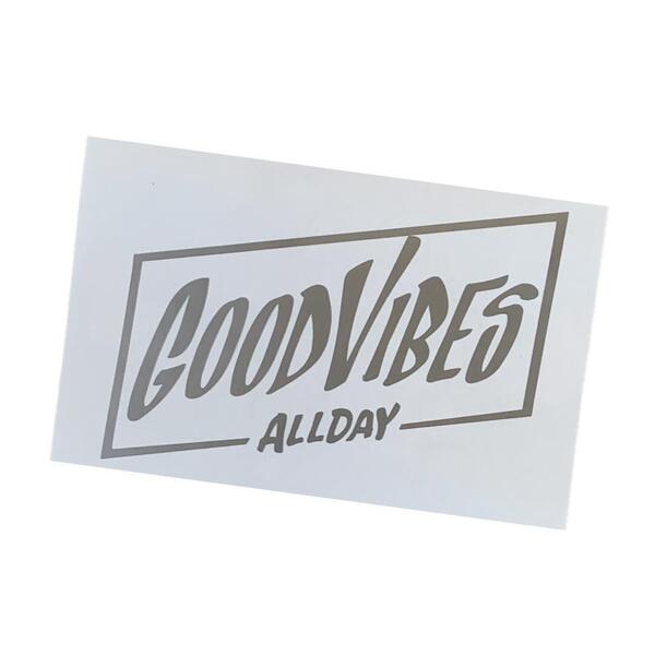 808ALLDAY GOOD VIBES ALLDAY カッティングステッカー 半艶メタリックシルバー マウイ HAWAII Maui ALOHA アロハ マハロ MAHALO ローカル