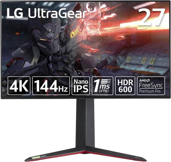 LG 27GP95RP-B ゲーミングモニター 27インチ/4K/Nano IPS/1ms(GTG)/144Hz/HDMI 2.1対応 3年保証付 程度極上 送料無料