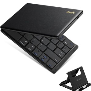 Ewin Bluetoothキーボード 折りたたみ式 157g 軽量 薄型 無線 レザーカバー ワイヤレス IOS/Android/Windows に対応 折りたたみ式