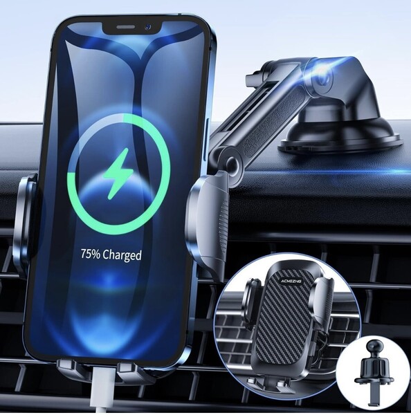 スマホホルダー 車 ACMEZING 車載ホルダー【業界新型フック式+粘着ゲル吸盤型登場】スマホスタンド