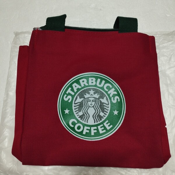 スターバックス スタバ トートバック ハンドバッグ 海外製 レッド ジッパー不良