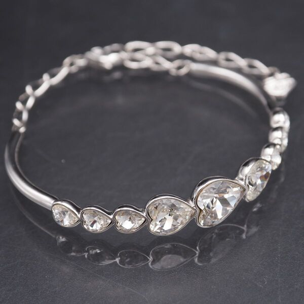 B422 スワロフスキー SWAROVSKI ブレスレット ハート ダイヤモンド風 デザイン シルバー