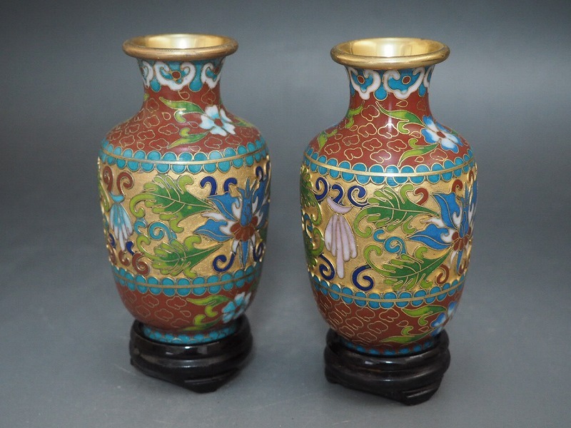 中国古美術 七宝焼壺 花瓶 古銅製 アンティーク 骨董品 Yahoo!オークション -「中国七宝焼」(銅製) (金属工芸)の落札