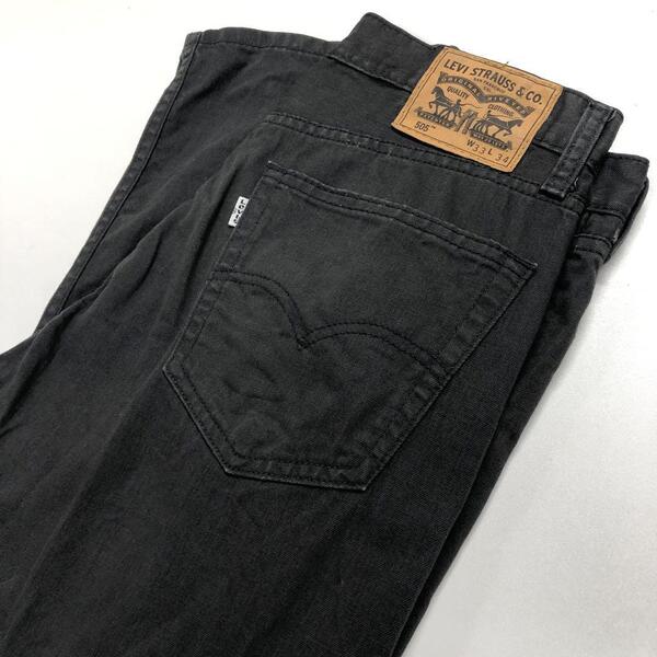 【美品】Levi's 505 W33L34 サマー ブラックデニム ストレートM