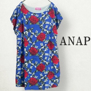 美品 【 ANAP 】総柄 チュニック バラ柄 個性派 ロック y2k 花柄 アナップ ポップ