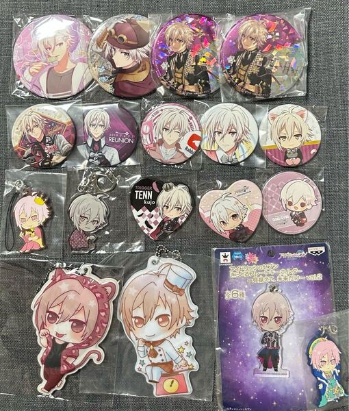 アイドリッシュセブン 九条天 缶バッジ アクリル キーホルダー 18点セット REUNION プライズ ナンジャ ハート缶 G4Y TRIGGER アイナナ