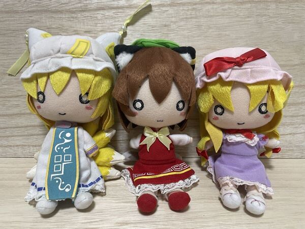 【現状品】東方プロジェクト ふにふにぬいぐるみ 八雲一家 3体セット 八雲紫八雲藍八雲橙 東方Project fumo
