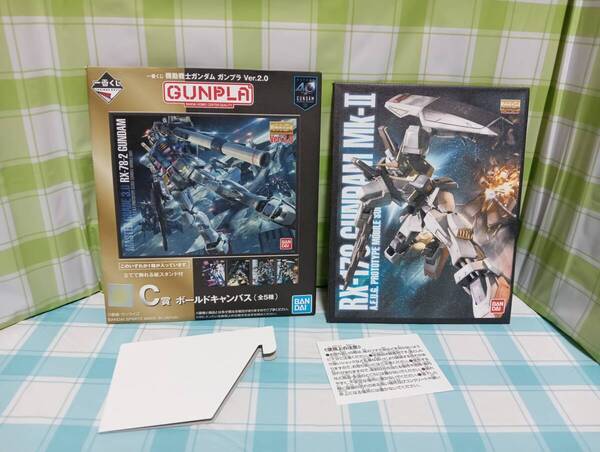 BANDAI SPIRITS 機動戦士ガンダム ガンプラ Ver.2.0 一番くじ C賞 ボールドキャンバス MG RX-178 ガンダム Mk-2 Ver.2.0 スタンド付き