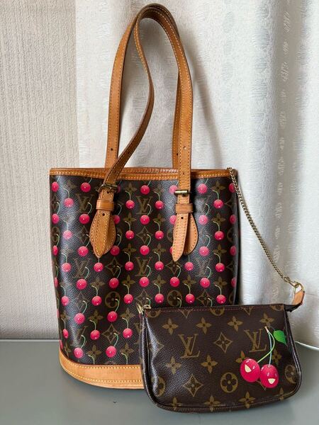 ルイ ヴィトン × 村上隆 チェリー 限定 モノグラム バケットPM Louis Vuitton ヴィンテージ