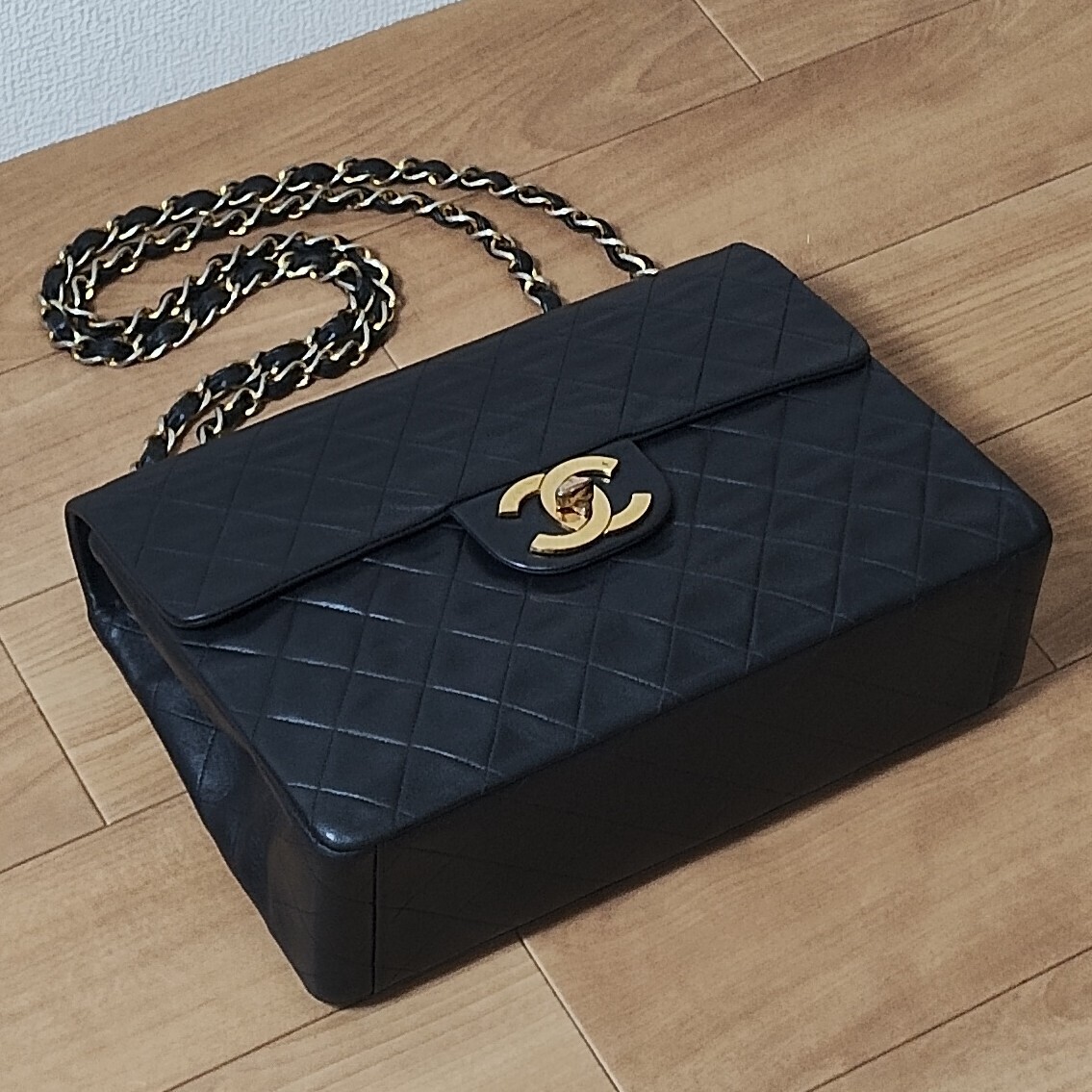 VINTAGE シャネル チェーンショルダーバッグ ラムスキン グレー Yahoo!オークション -「シャネル ヴィンテージ チェーンバッグ