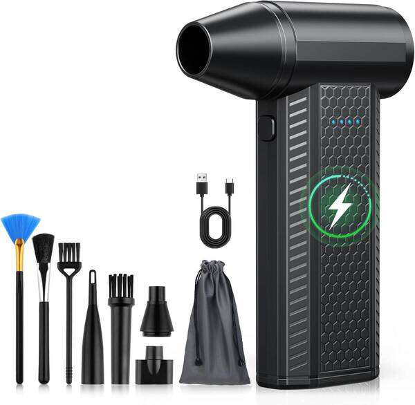 PSE認証圧縮空気ダスターキット-ブロワー-PCダスター電気-130000RPM-4000mAh大容量バッテリー 超強力 ブラシレスモーター