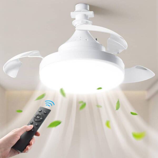 【2025新登場・隠れる羽根・節電】LEDシーリングファンライト 6-8畳 E26 3500LM 無階段調光調色 4段階風量調整 DCモーター 静音 軽量