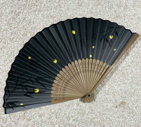 送料無料*扇子 ほたる 蛍 和服小物 和柄 浴衣や着物に合わせて 夏祭りや花火大会 日本土産 おみやげ 未使用