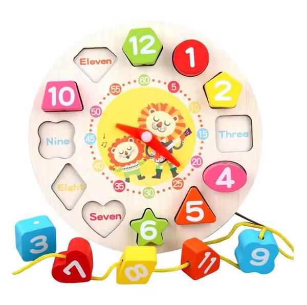 パズル 木製 時計 知育玩具 ライオン おもちゃ 子ども モンテッソーリ おもちゃ 脳トレ 形認識 手先や指先のトレーニング 誕生日プレゼント