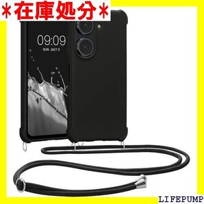 kwmobile スマホショルダー ASUS Zenf ケース - TPU カバー 肩掛け ストラップ付き 黒色 442