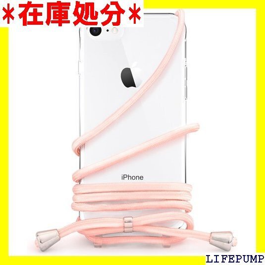 MINTY iPhoneSE 第3世代 第2世代 ケー 種対応 ショルダー ストラップ クリア シャンパンローズ 714