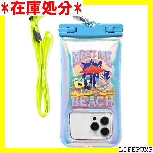 DIVAID スポンジ・ボブ ワイドサイズ 防水ケース 2WAY ケースに入れたまま画面操作・写真撮影・通話OK 1591