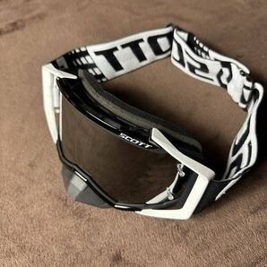 【最安値】ブラック ホワイト 黒 白 鏡面 スコット ゴーグル オートバイ ヘルメット モトクロス スキー UVカット保護メガネ
