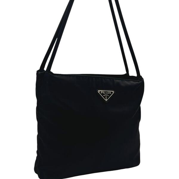 【最高峰美品】プラダ PRADA ナイロン トートバッグ ハンドバッグ ショルダーバッグ 三角ロゴ 黒 ブラック A4 2way BAG bag 肩掛け バッグ