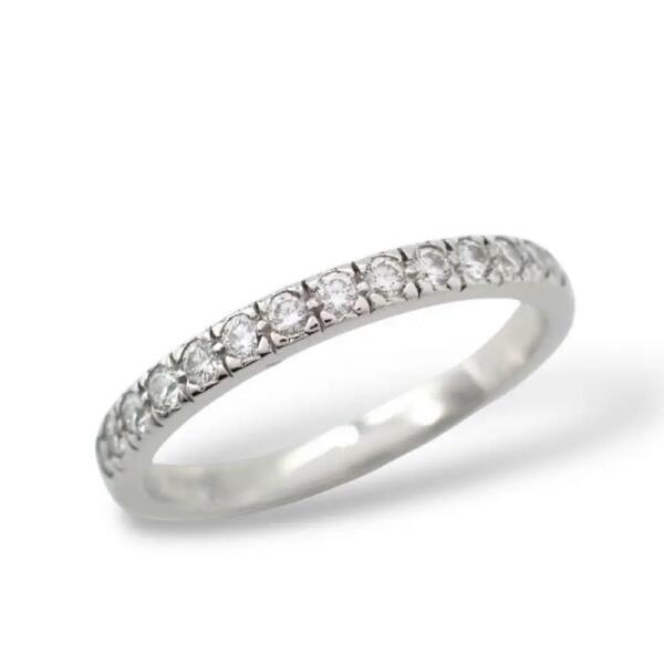 箱 Tiffany & co. ティファニー ノヴォ ハーフエタニティ ハーフサークル バンド 16P ダイヤ ダイヤモンド Pt950 リング プラチナ 3575