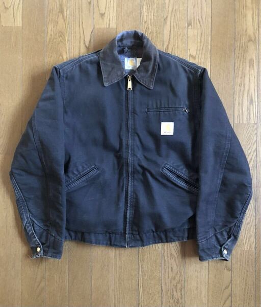 USA製 Carhartt デトロイトジャケット カーハート ダック ジャケット ブラック 黒 ワーク ストリート アメカジ古着 アメリカ製 希少