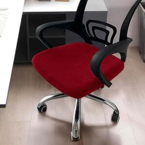 【1枚入り, ワインレッド, L(36-46cm)】イスカバー オフィスチェアカバー 座面カバー フィット ワークチェアカバー 事務 椅子カバー