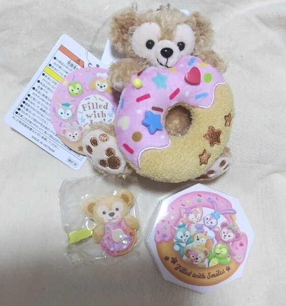 ディズニーシー ディズニー フィルドウィズジョイ ぬいぐるみバッジ ヘアクリップ ダッフィー シェリーメイ リーナベル ステラルー