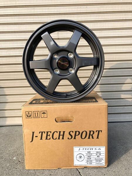 全国送料込み■新品J-TECH S6■14×4.5J+45 100/4H■軽自動車タントムーヴデリカミニラパンエッセミラウェイクN-BOXデイスルークス