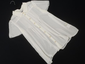 Cat Pos OK CLEAR IMPRESSION CLEAR IMPRESSION Dot Sheer Blouse Shirt size2/off white ■◆ ☆ fgb0 Ladies