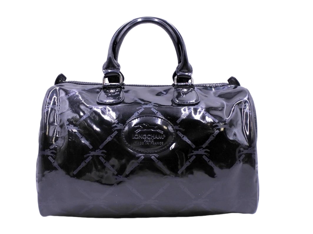 【極美品】LONGCHAMP ロンシャン　ボストンバッグ　レザー　エナメル加工 Yahoo!オークション -「ロンシャン エナメル バッグ」の落札相場