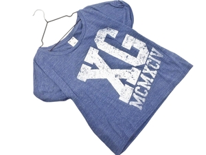 X-girl X-girl Принт Широкий Ширина Cut & Sewn размер1/темно-синий ■◆ ☆ fgb8 Дамы