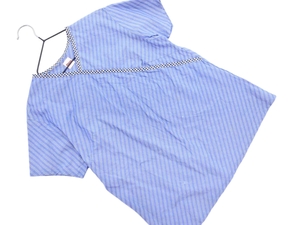 Nekopos OK SHIPS SHIPS полосатый кэш-кер блузка рубашка синий ■◆ ☆ fgb7 Женщины