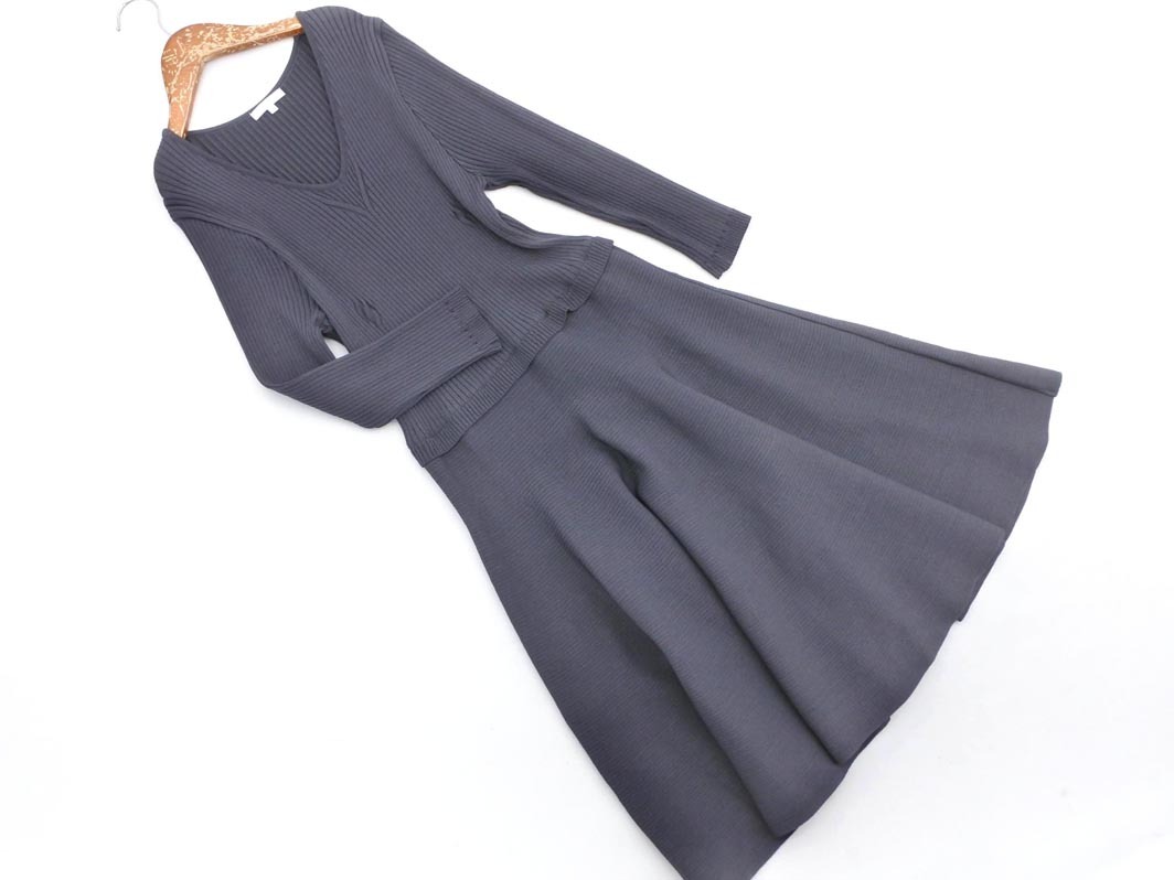 ❤️TO BE CHIC ❤️ニットワンピース新品未使用 セール】 【L】アセテートナイロンストレッチ ニットワンピース