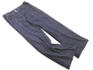 EVEX by KRIZIA EVEX by KRIZIA большой размер льняная смесь полосатые широкие брюки размер46/темно-синий ■■ ☆ fgc8 Женщины