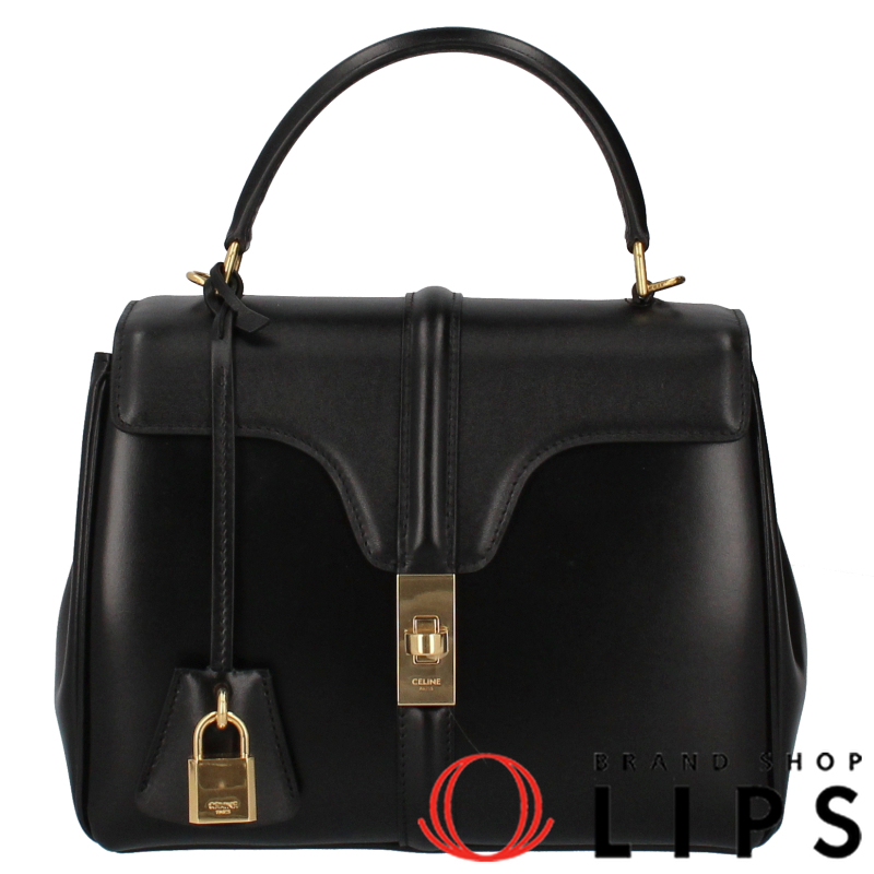 【極美品・未使用に近い】CELINE・セリーヌ／ティーンソフト16(セーズ)黒 ティーン ソフト16（セーズ）バッグ ブラック 黒[196853CR8.38NO